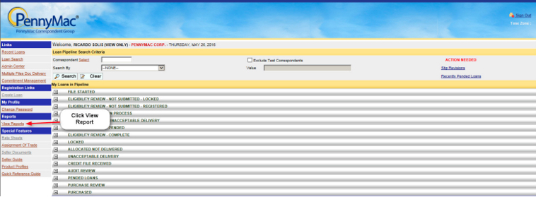 select the link labeled View Reports